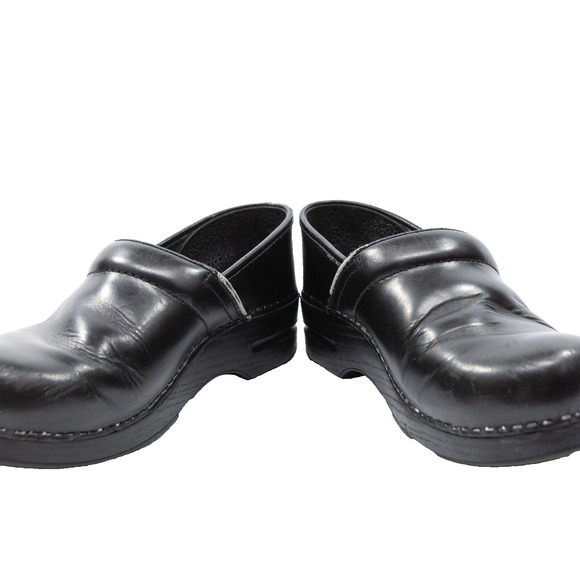 Women's Black Shoes DANSKO 9.5-10 Platform Professional Clogs Leather Slip On - Picture 6 of 8